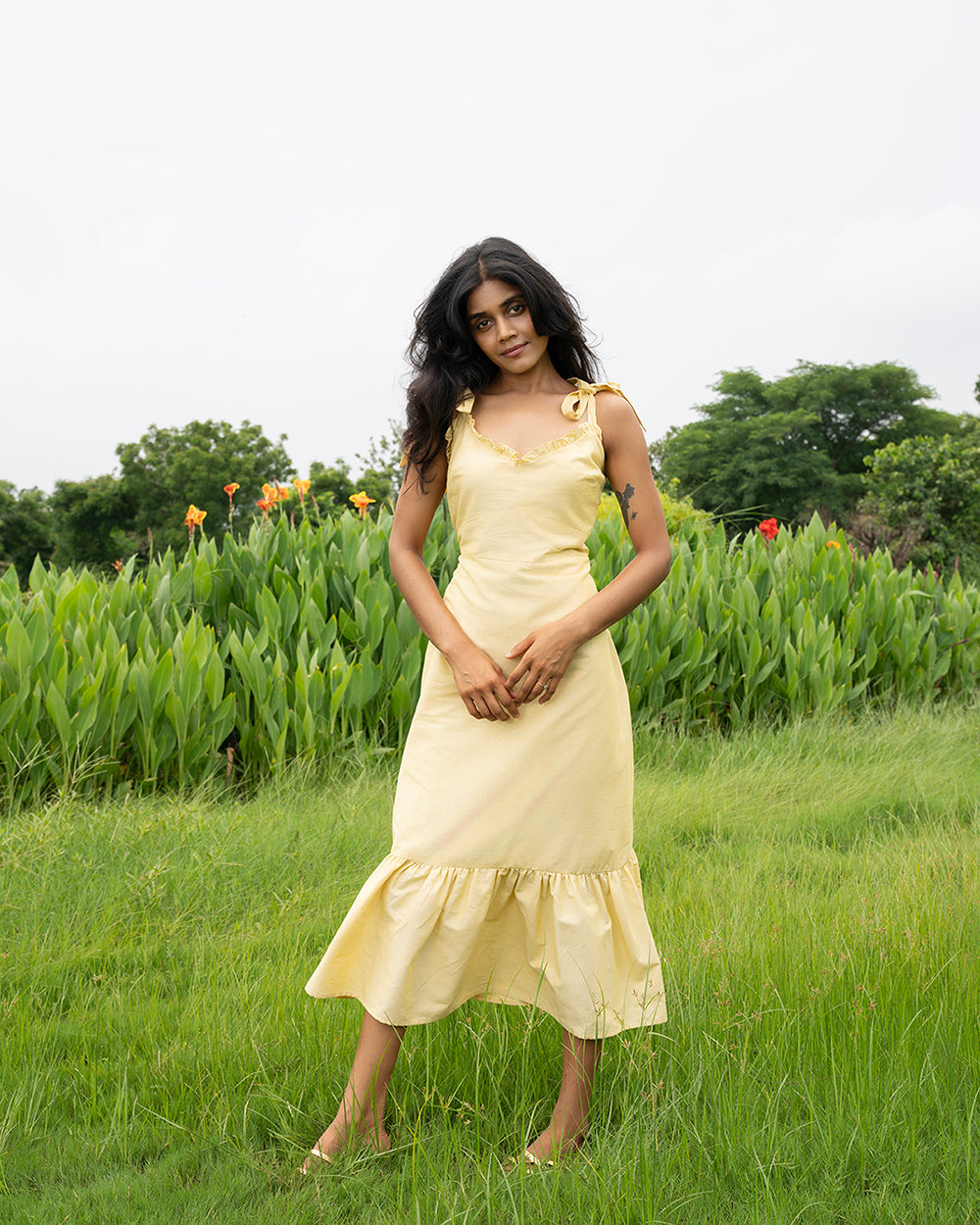 Daydreamer Fit and Flare Linen Blend Dress