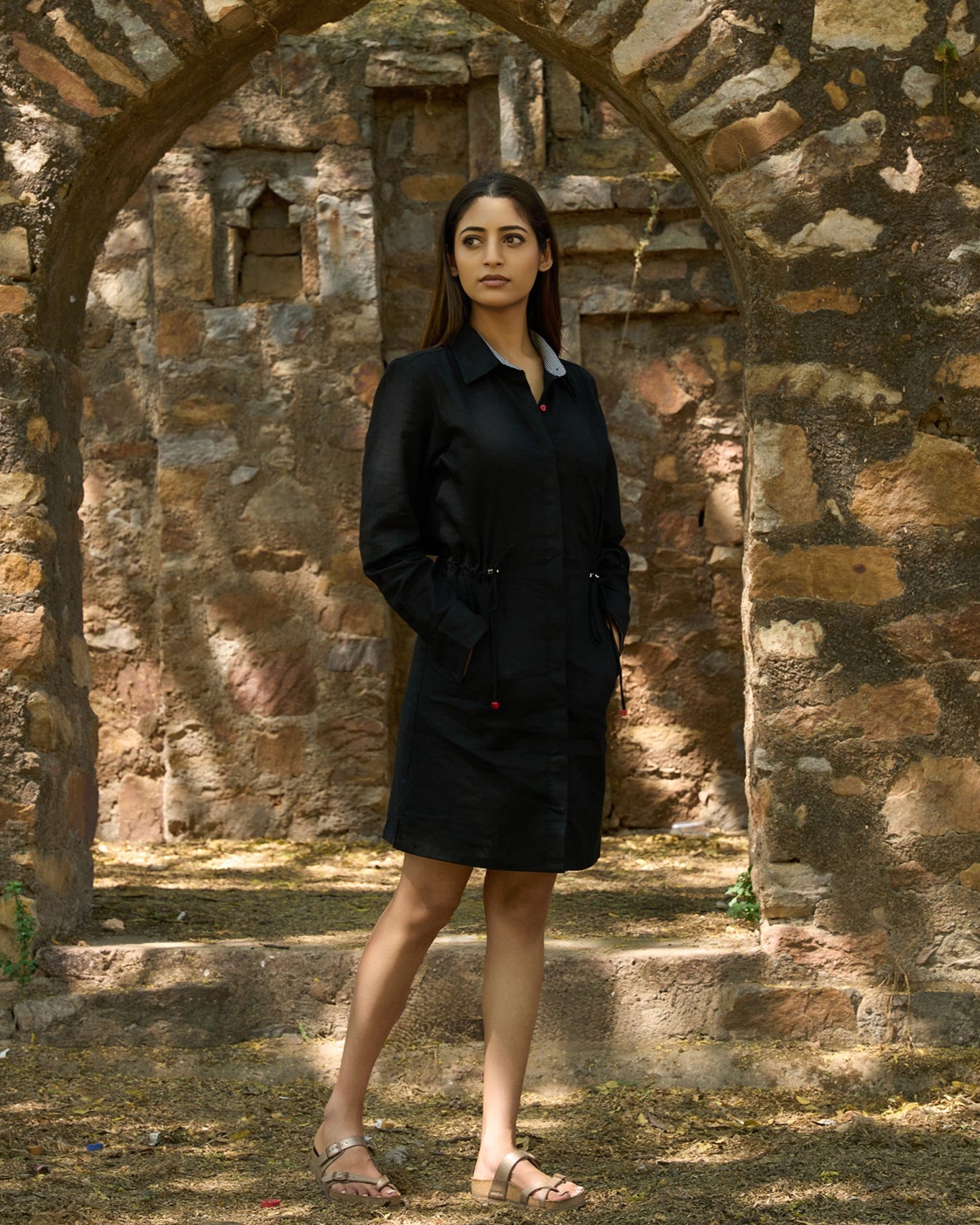 Keiko Relaxed fit Drawstring Shirt Dress The Good Rebel Keiko Relaxed fit Drawstring Shirt Dress The Good Rebel