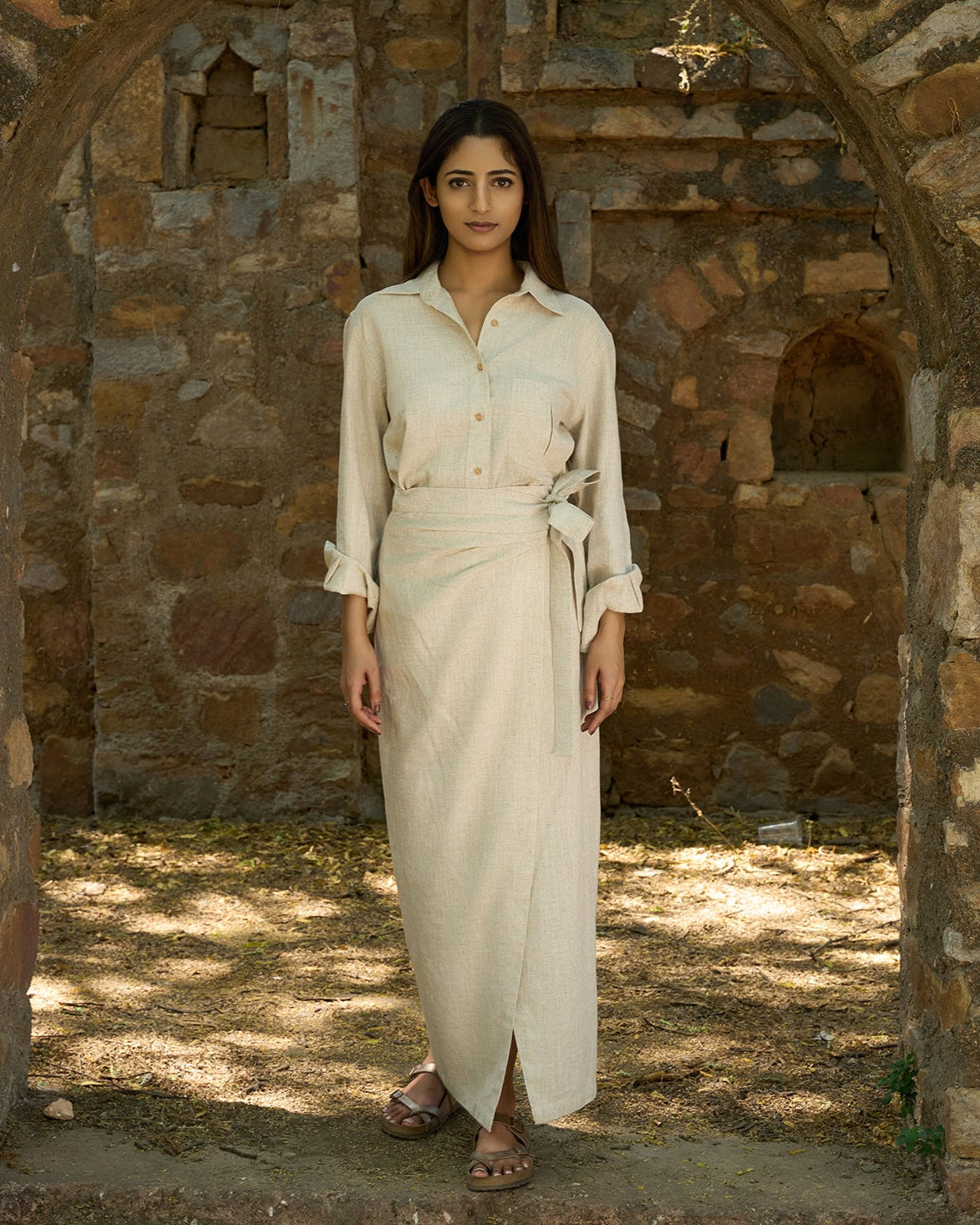 Carolita knotted wrap skirt