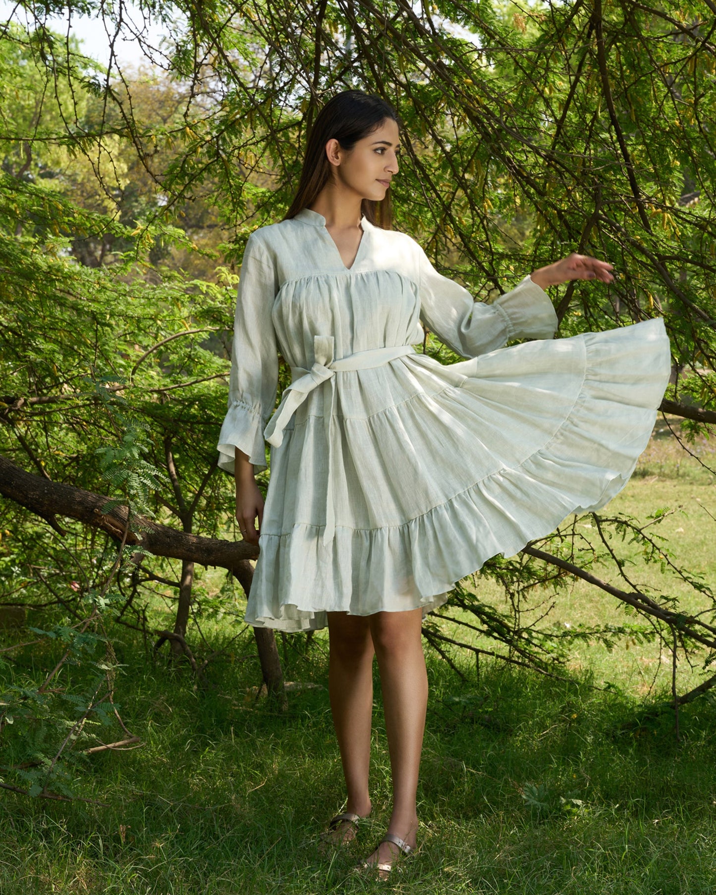 Jovie 100% Linen tiered Dress