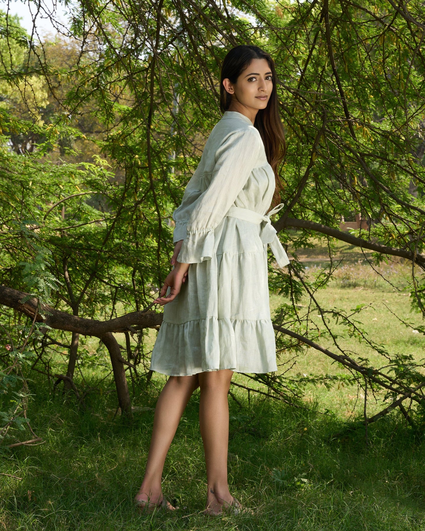 Jovie 100% Linen tiered Dress