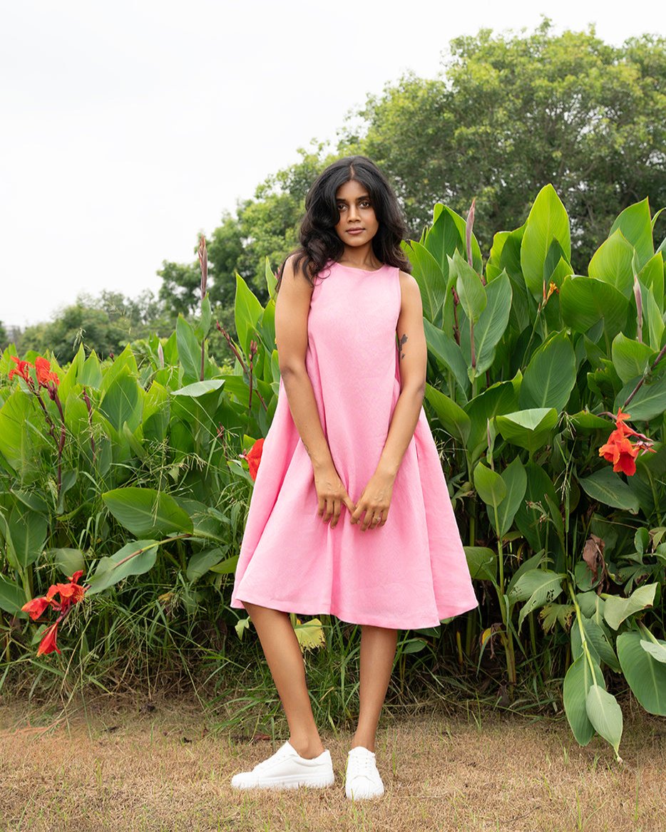 Vivacious 100% Linen Flared Dress Vivacious 100% Linen Flared Dress
