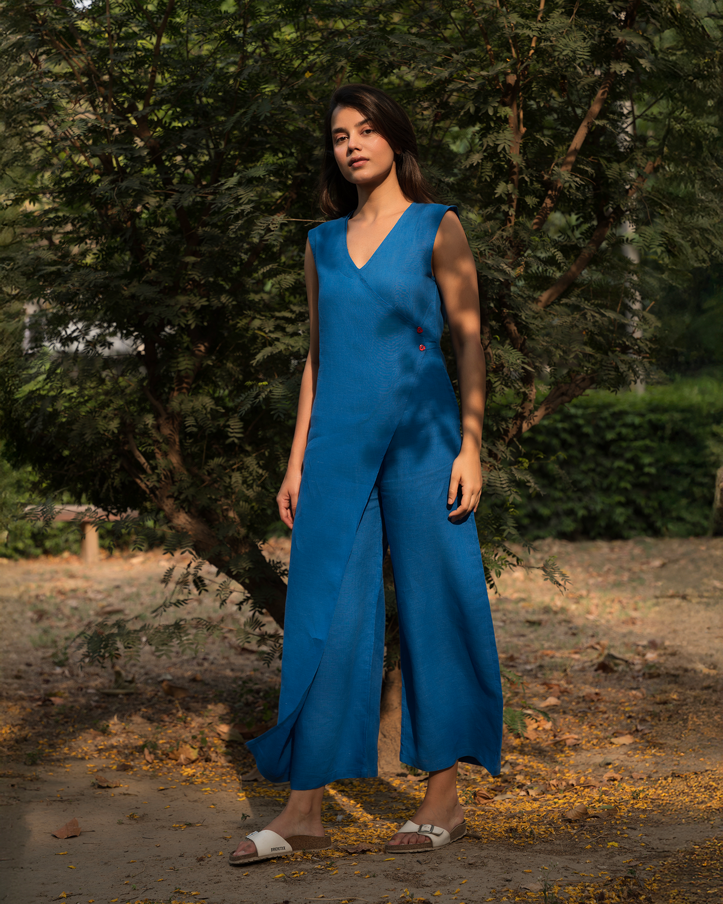 Maeve 100% Linen Wrap jumpsuit
