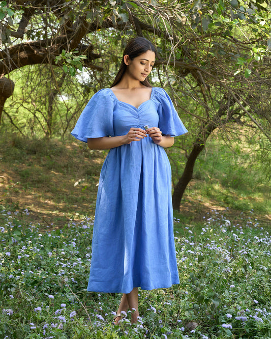 Marisole 100% Linen Flowy Maxi Dress