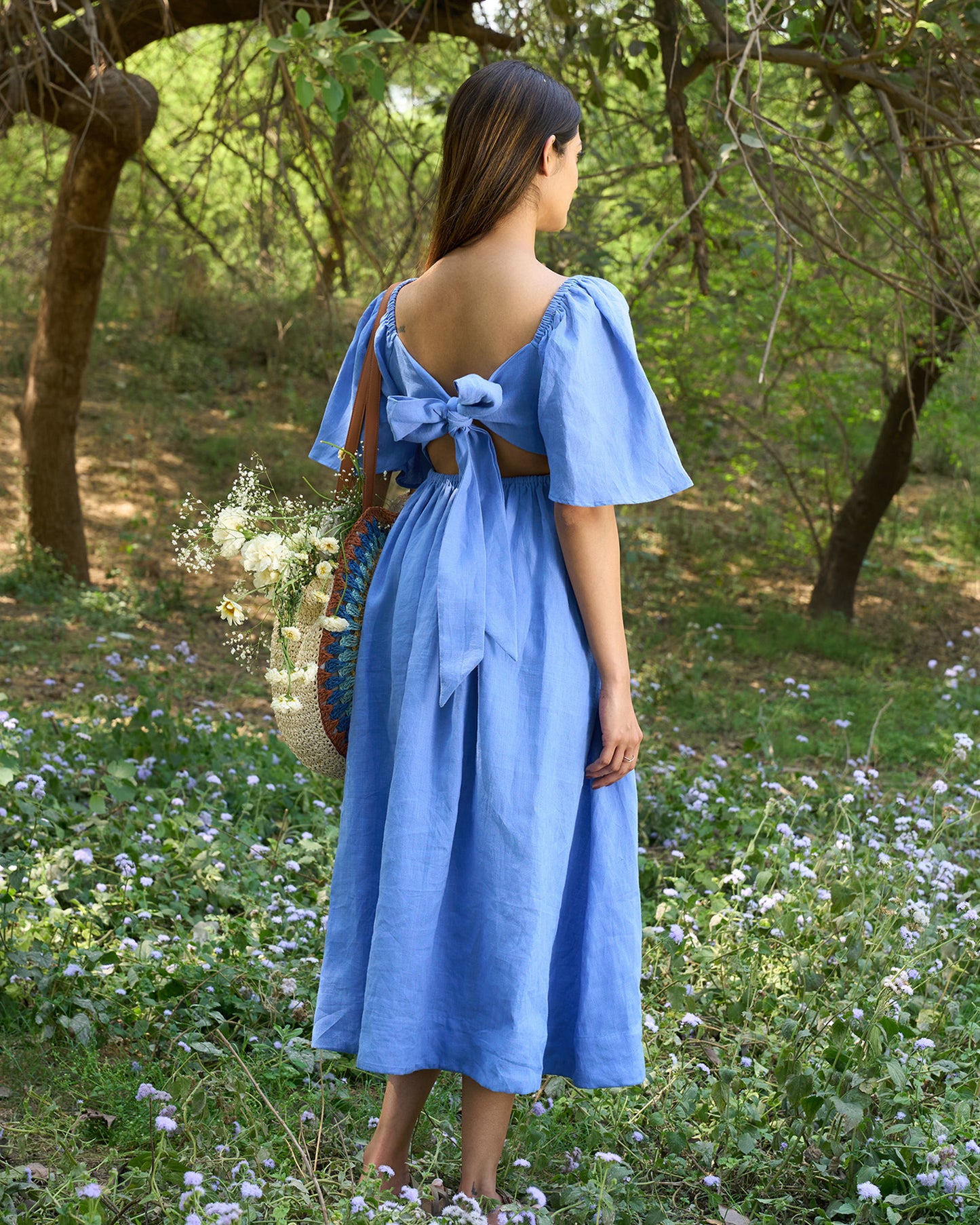 Marisole 100% Linen Flowy Maxi Dress