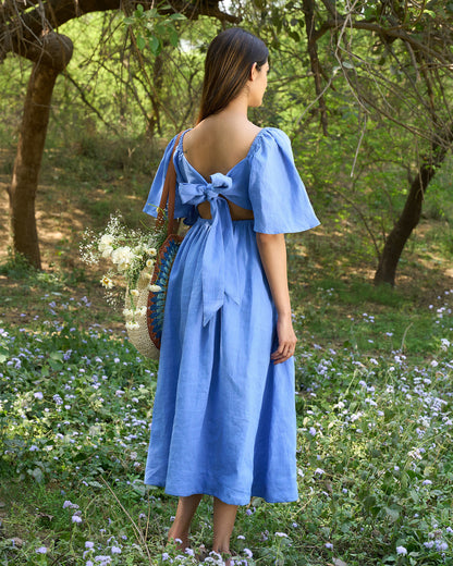 Marisole 100% Linen Flowy Maxi Dress