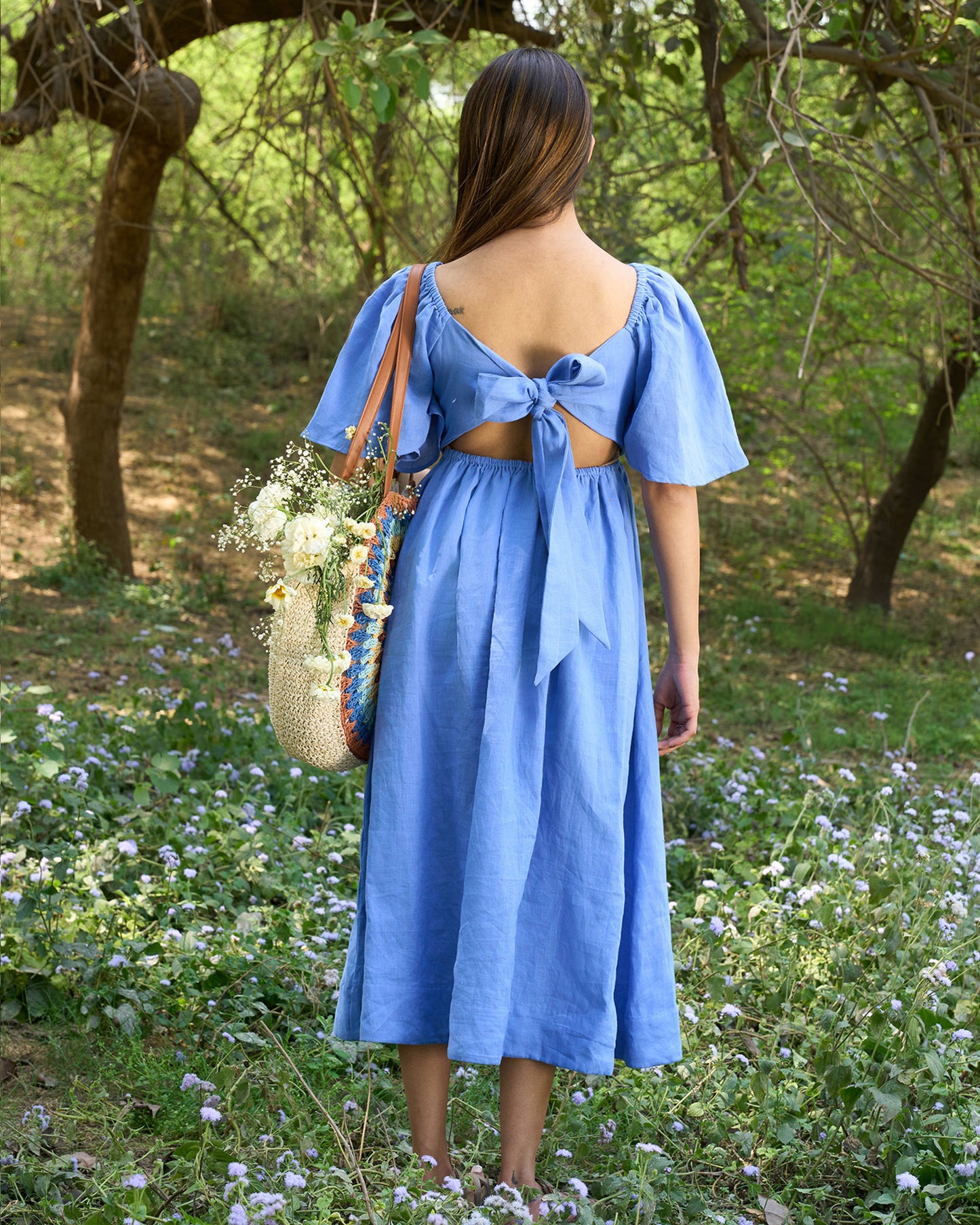 Marisole 100% Linen Flowy Maxi Dress
