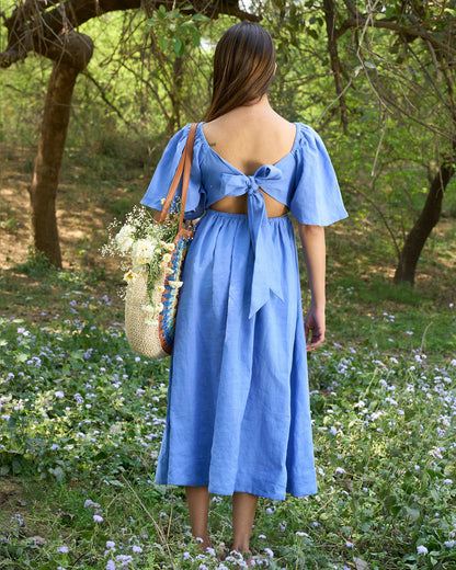 Marisole 100% Linen Flowy Maxi Dress