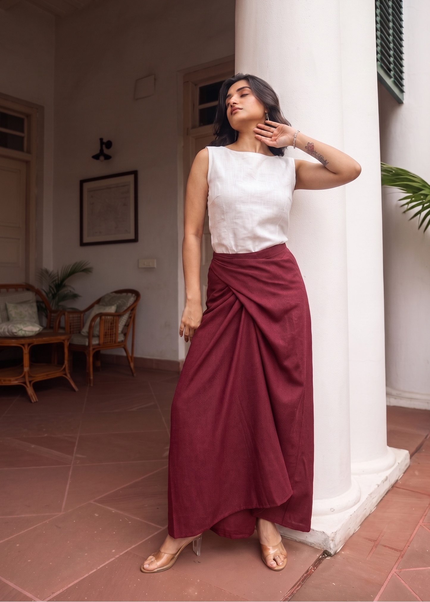 Althea knotted Drape Skirt