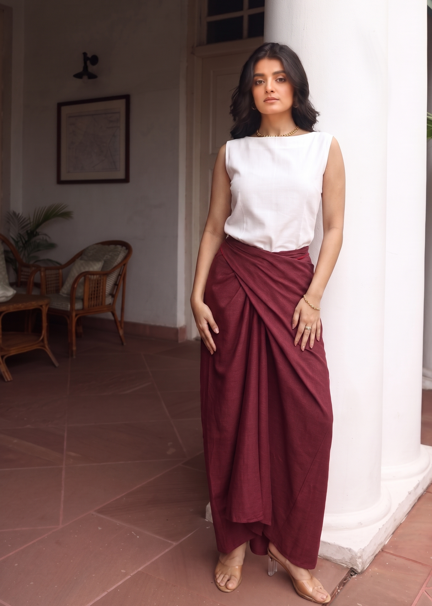 Althea knotted Drape Skirt