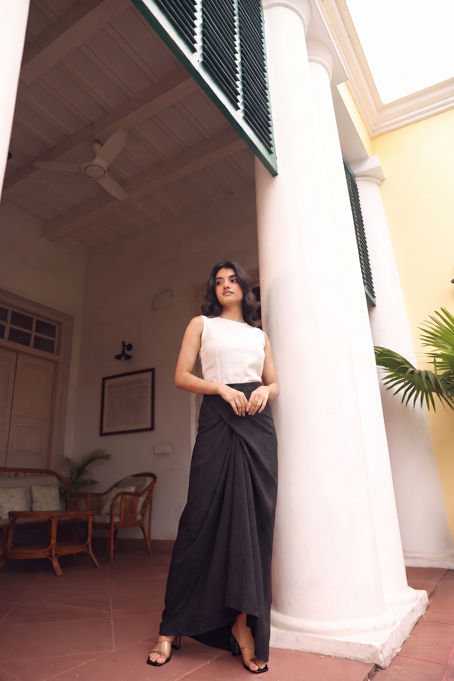 Althea knotted Drape Skirt