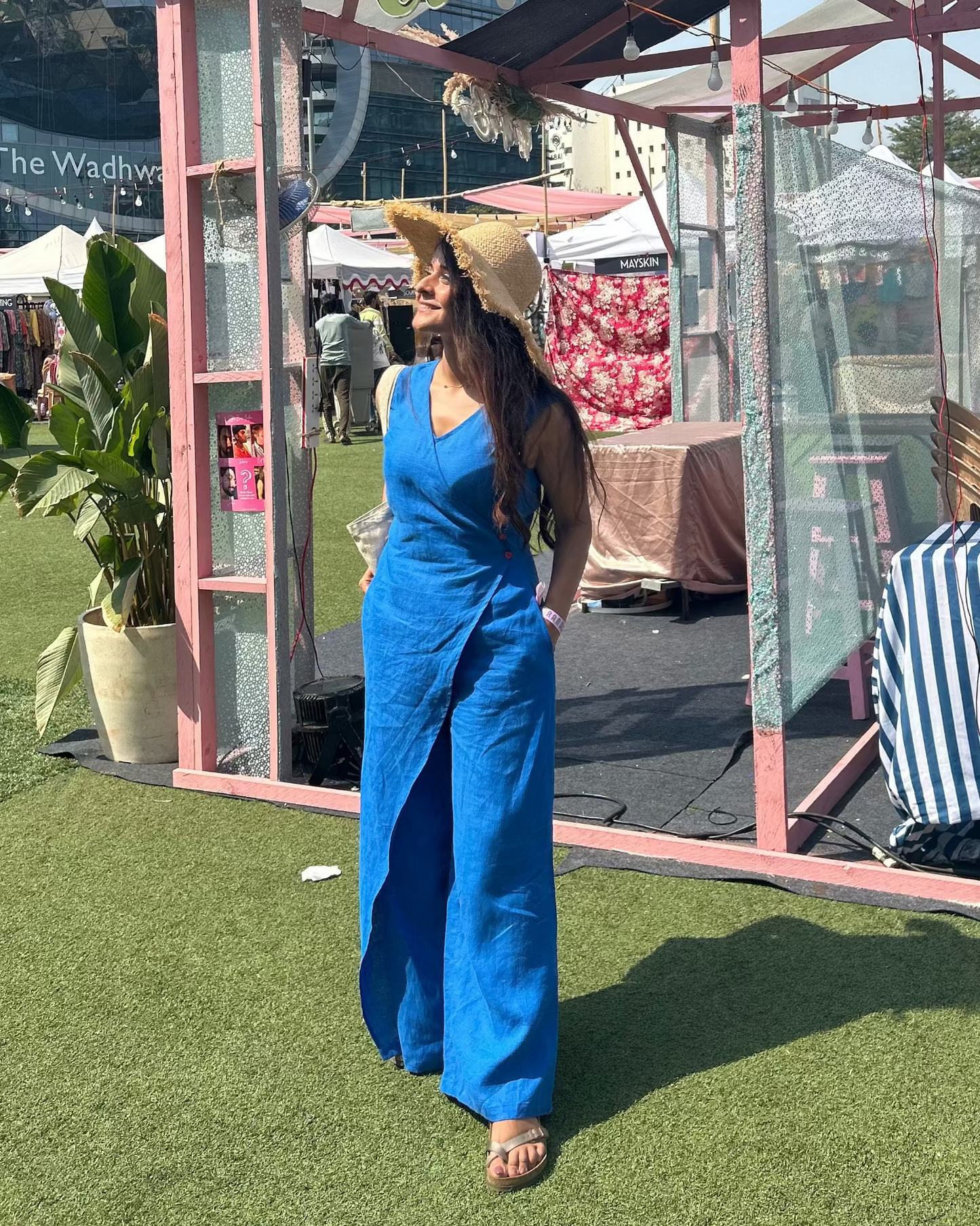 Maeve 100% Linen Wrap jumpsuit