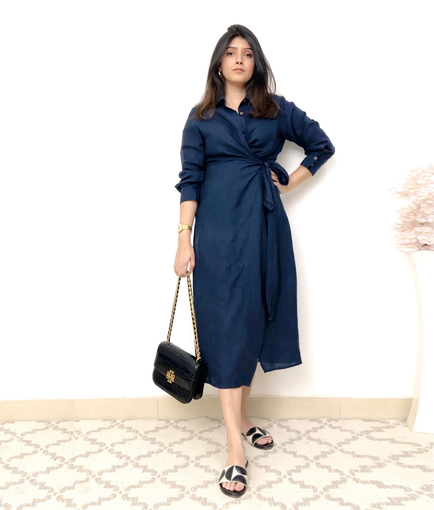 Fierce Tie-Front 100% Linen Shirt Dress